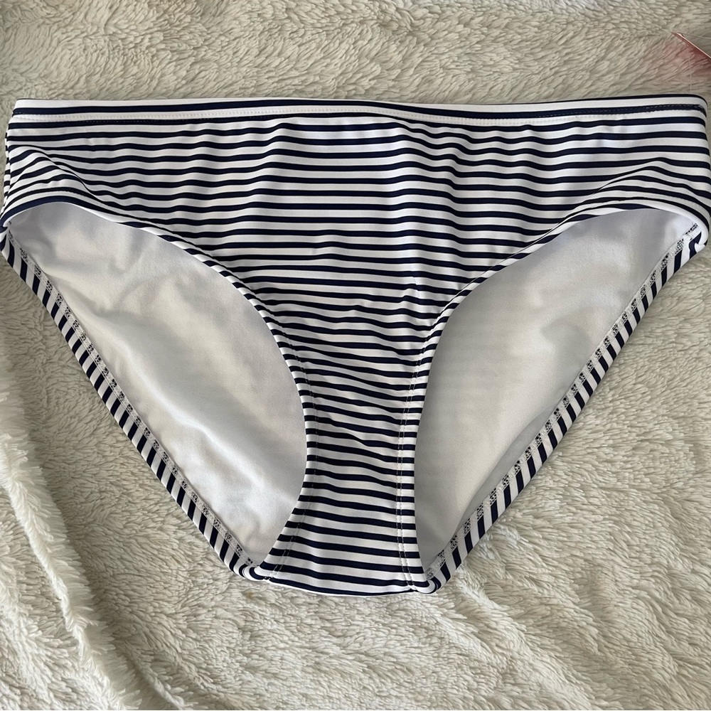 Juniors' Plus Size Cheeky Hipster Bikini Bottom - Hilaration™ Stripe size x